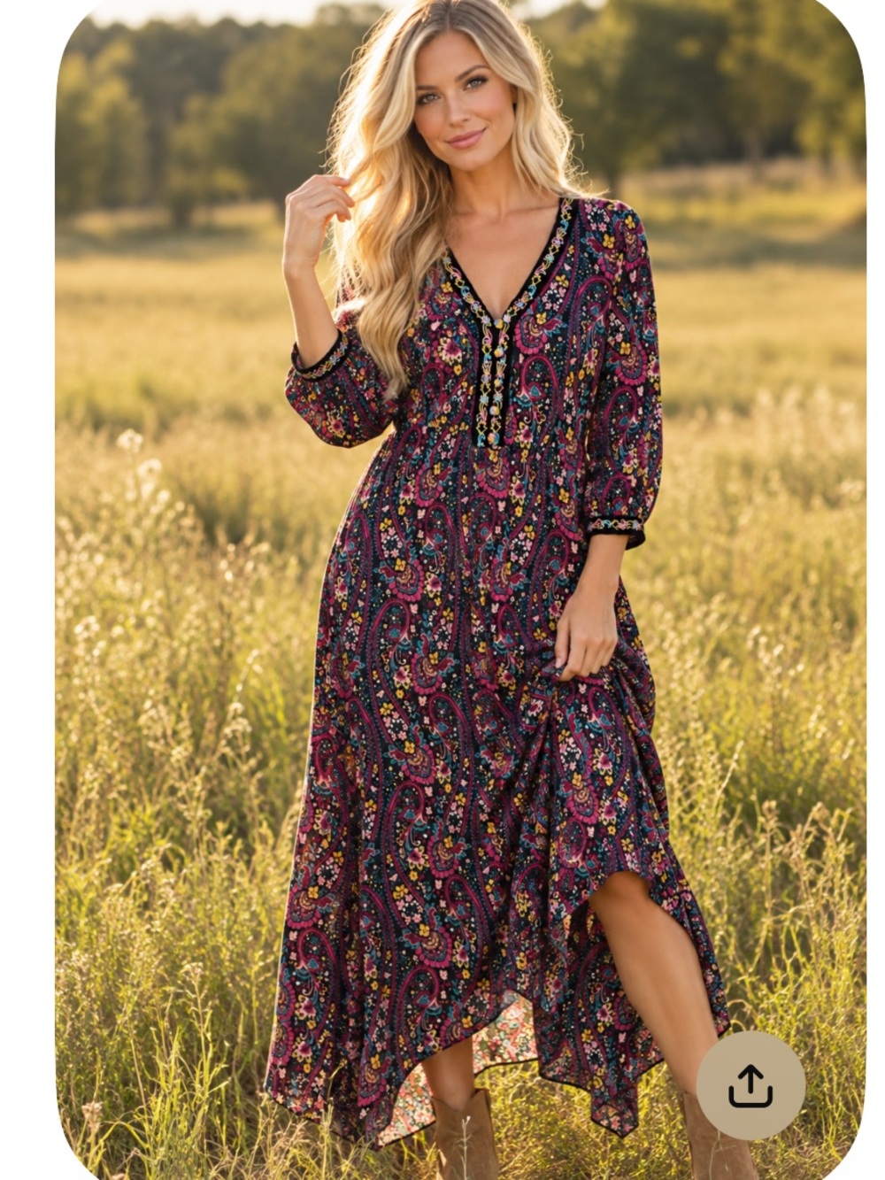 NWT Soft Surroundings Paisley Pattern Dress
